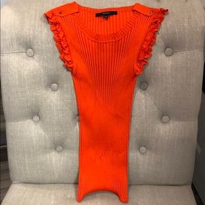 Gucci bright red orange knit top x-small